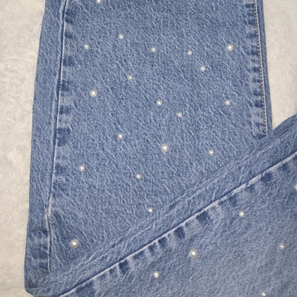 Zara Blue Jeans with Pearl Accents